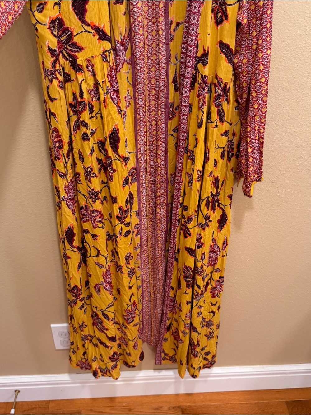 NWT Anthropologie RAGA Floral Boho Yellow Duster Kimono Small Boho - Picture 7 of 13